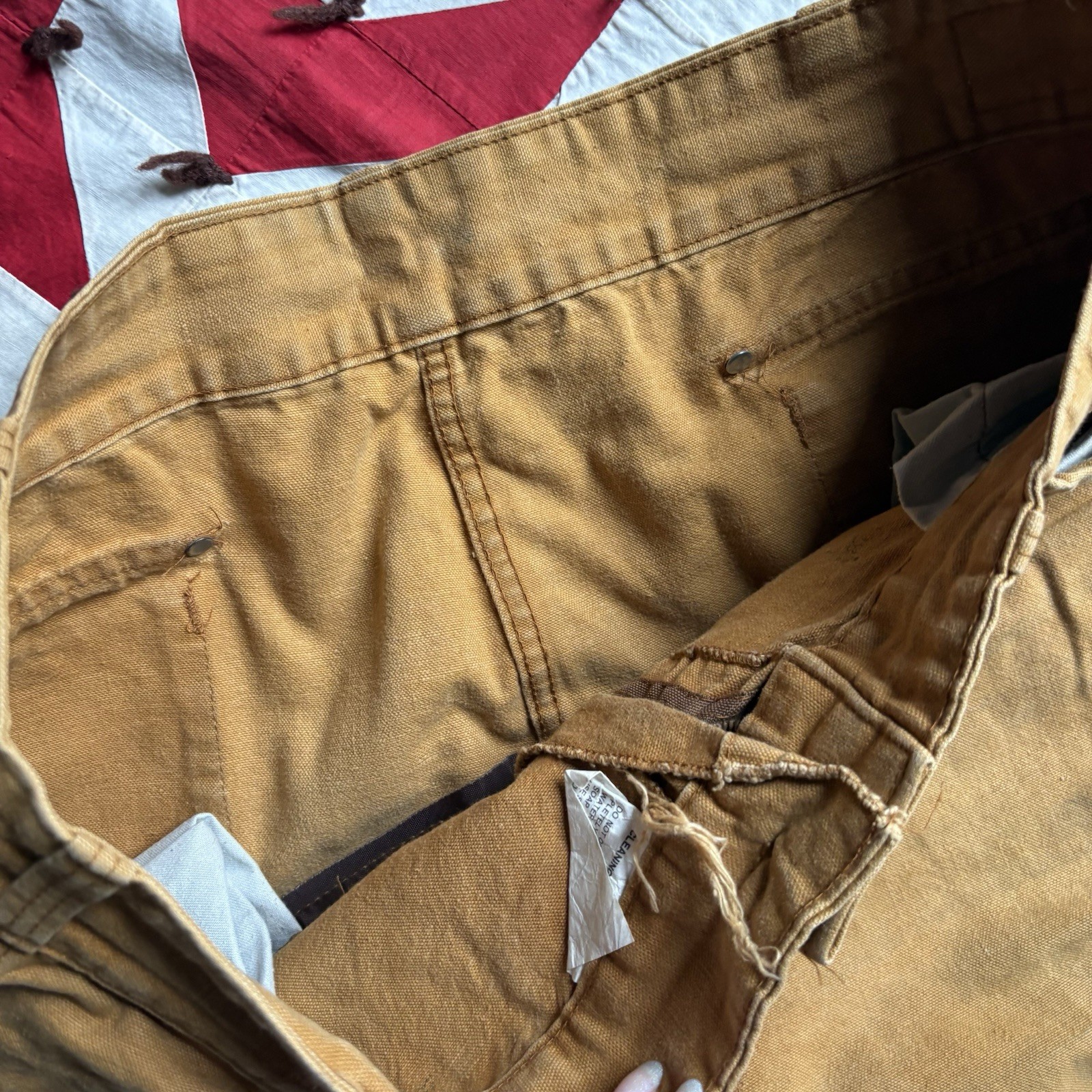 Vintage American Field Canvas Hunting Pants Mens As Is Worn Beige