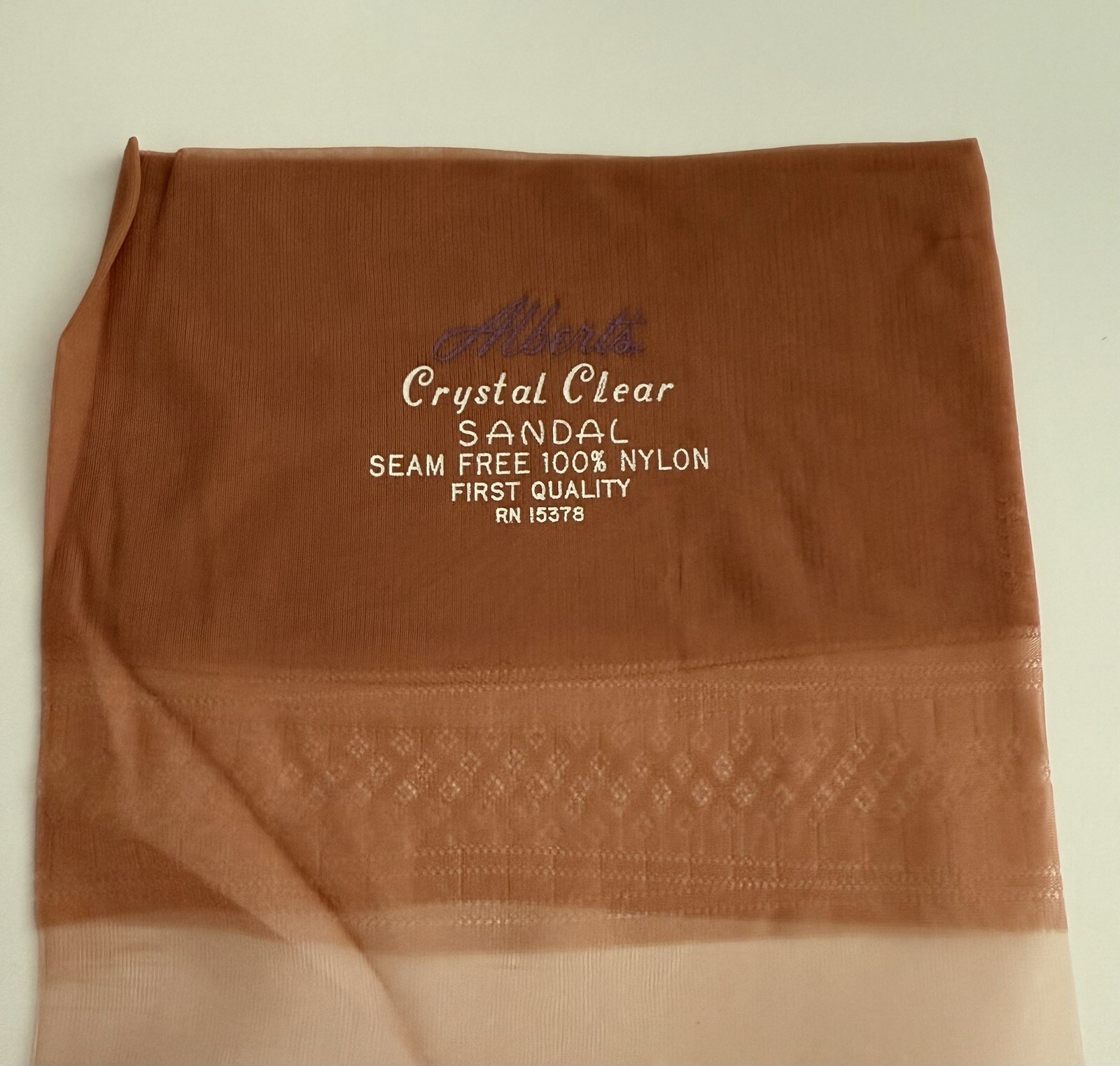 Alberts Crystal Clear Seamless Flat Knit Stockings With Sandal Foot 34 Inches