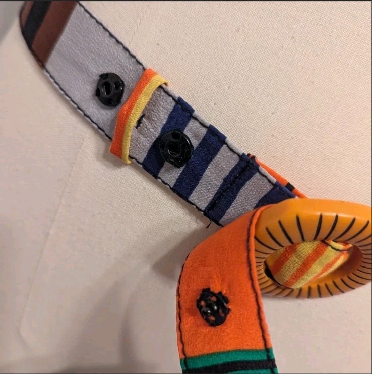 29-30″ Vintage 1960s Mod Multi-Color Geometric Statement Belt