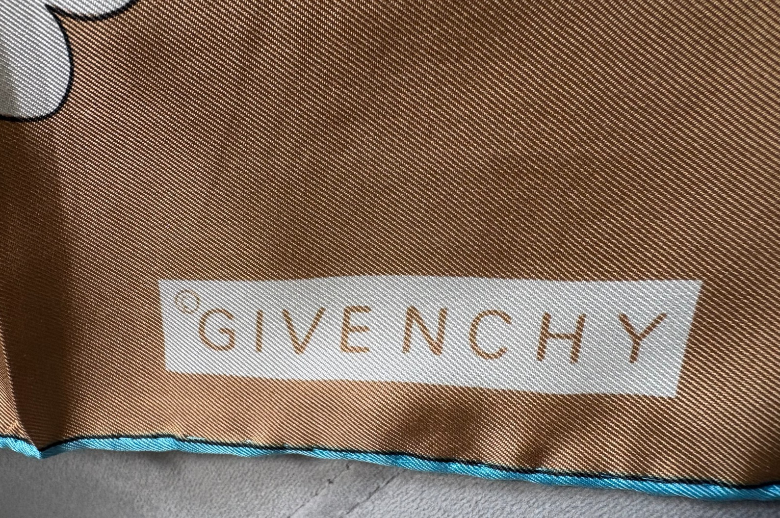 Vintage Givenchy Mid Century Modern Daisy Patterned 100% Silk Scarf RARE 1960s