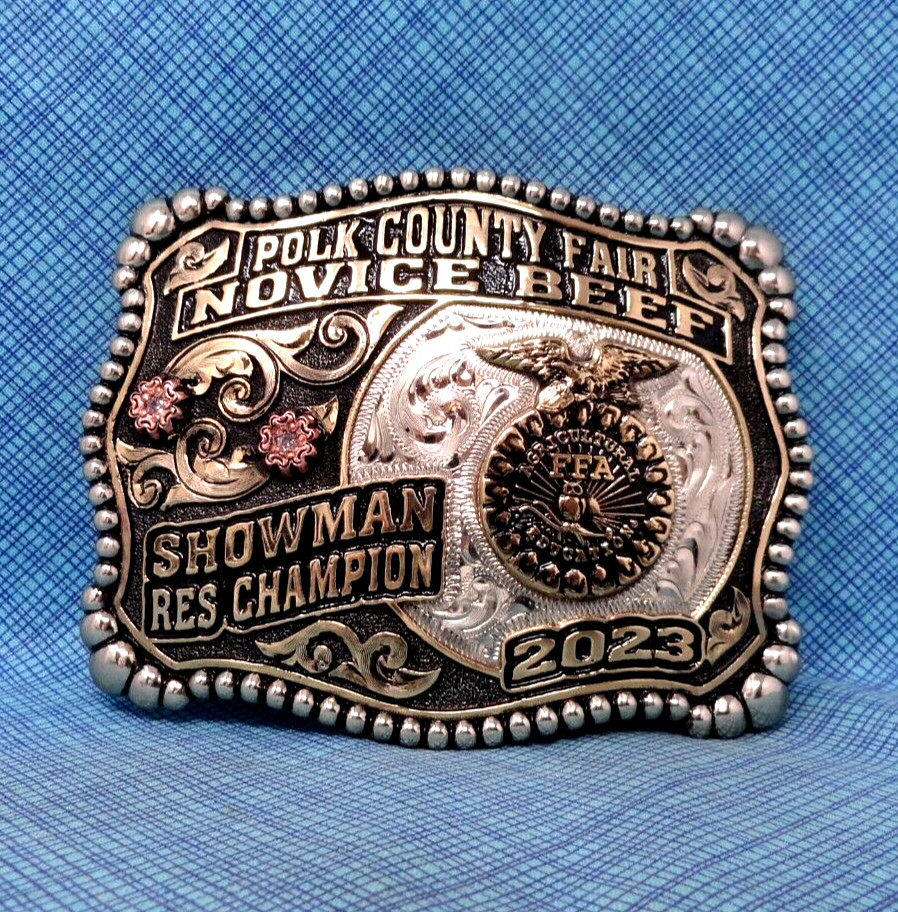 FFA Novice Beef Res Champion Showman Belt Buckle Polk Cnty Fair OR MCS .MCS001