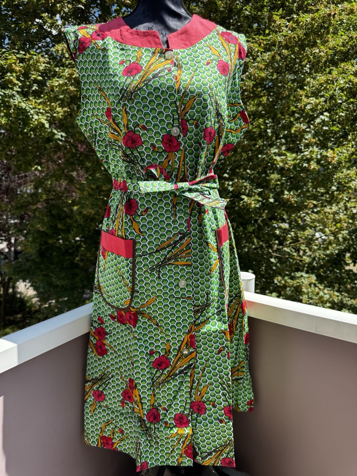 🌺 Original 80s Deadstock Dress 🌺 Retro Mod Vintage Dress Size 44