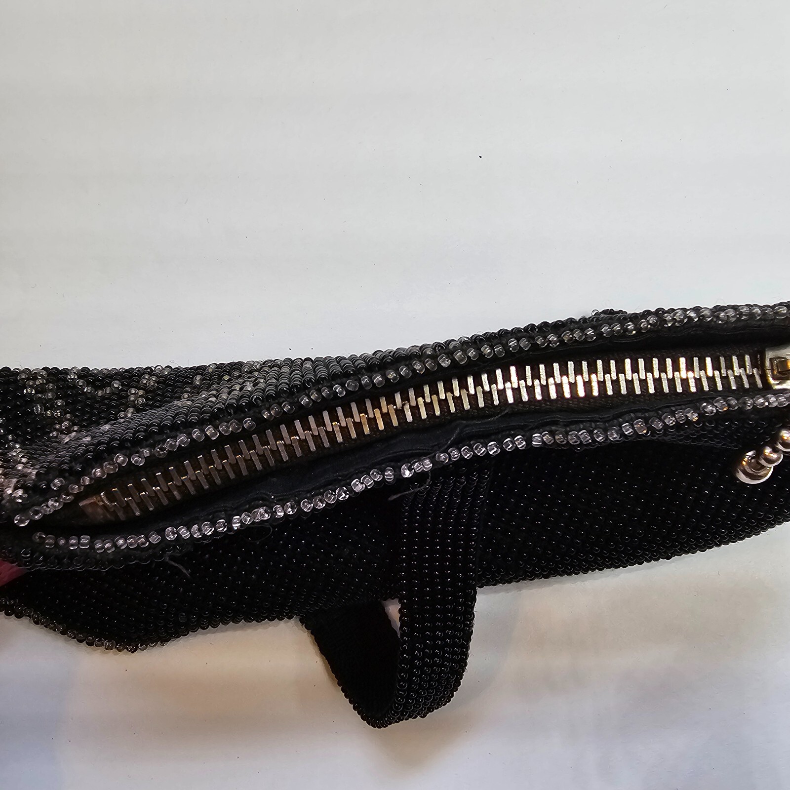 Czechoslovakia Beaded Purse Bag Glass Seed Beads Zippered Closure Vintage 1920s
