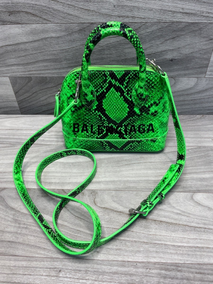 Balenciaga Green Snakeskin Ville Mini Top Handle Bag (A1D015248)