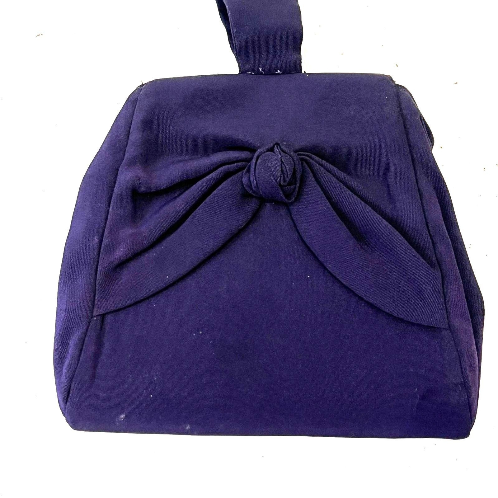 Vintage Deep Purple Plum Handbag Hand Strap Matching Coin Purse 50’s