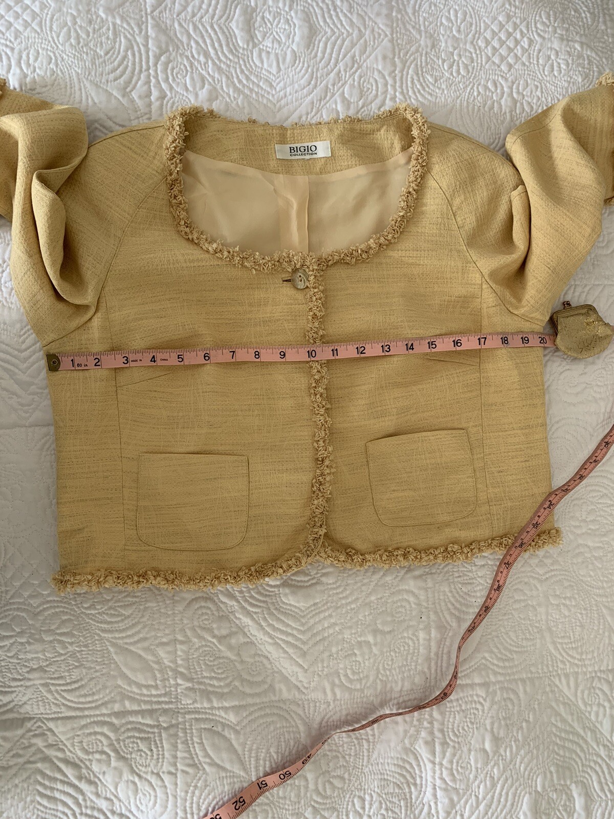 Yellow Jacket Size 10 Vintage Bigio Collection Wrap Lady Cardigan