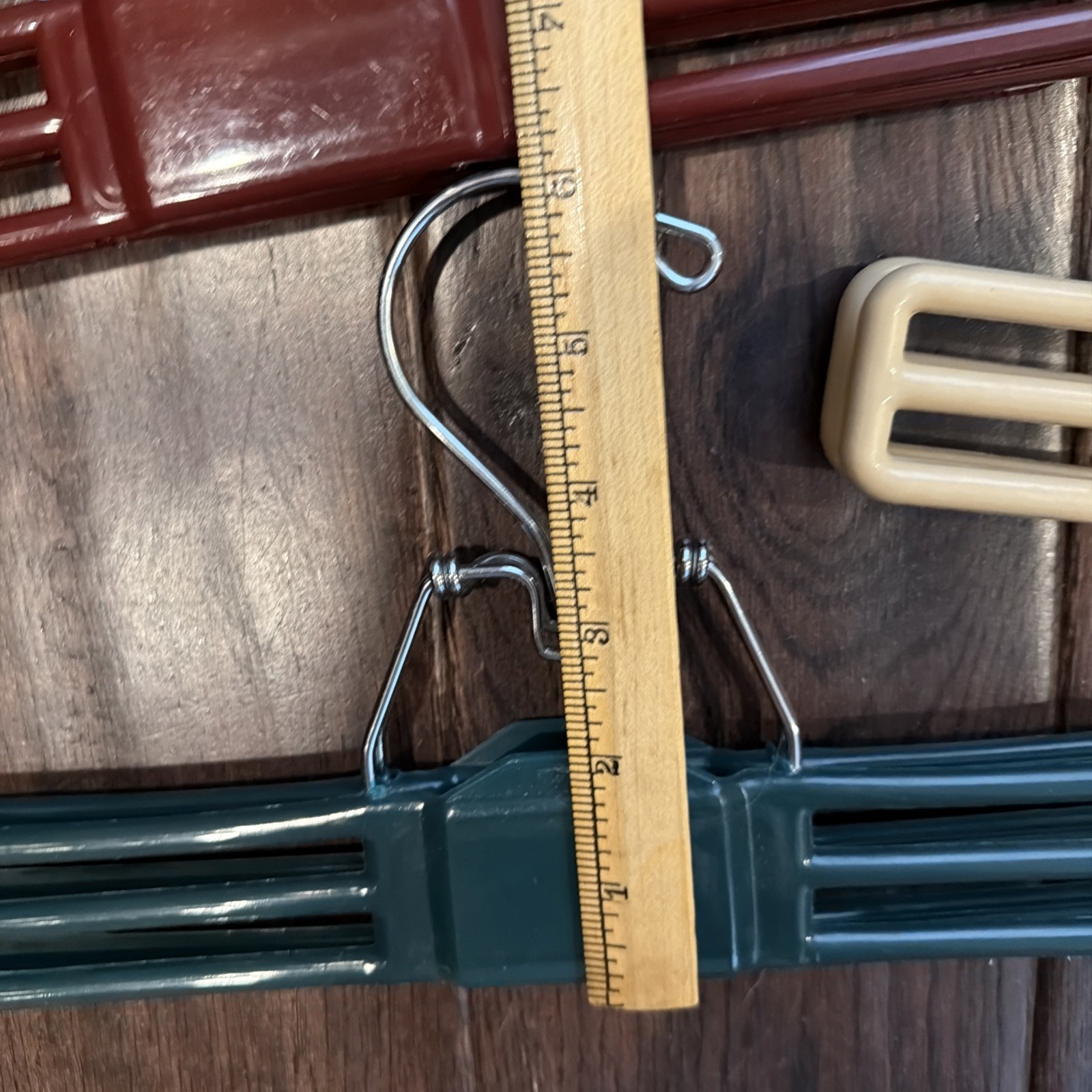 8 Vintage TAMOR Hanger Skirt Pants Clamp Style White Green Brown Clothes Hangers