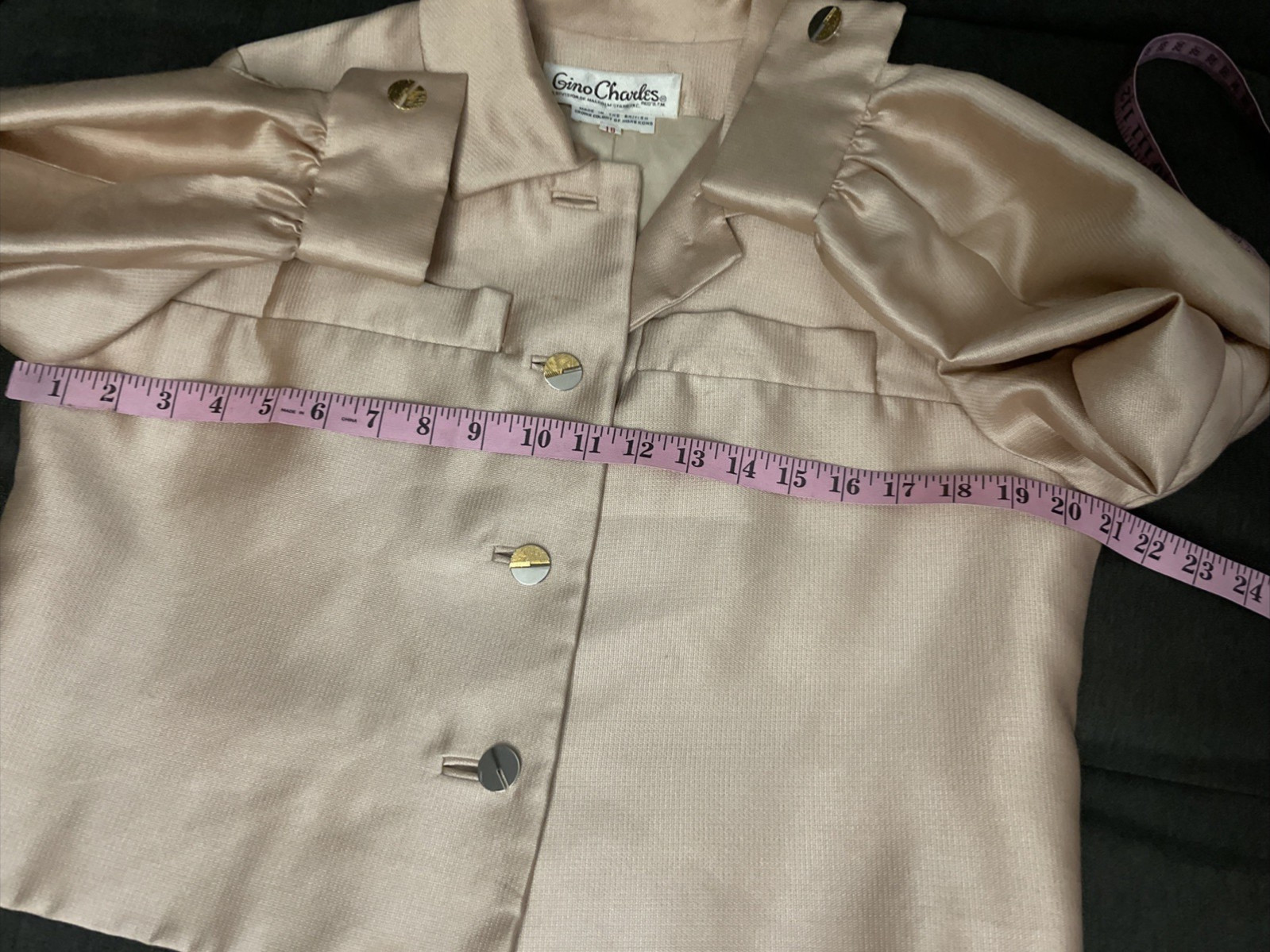 Vintage 60s GINO CHARLES Jacket Cropped Top Lined Sz16/L