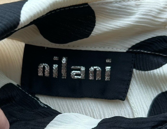 VTG Nilani Cow Print Blouse – 80s/90s Cinched Waist Long Sleeve Shirt Size 7/8