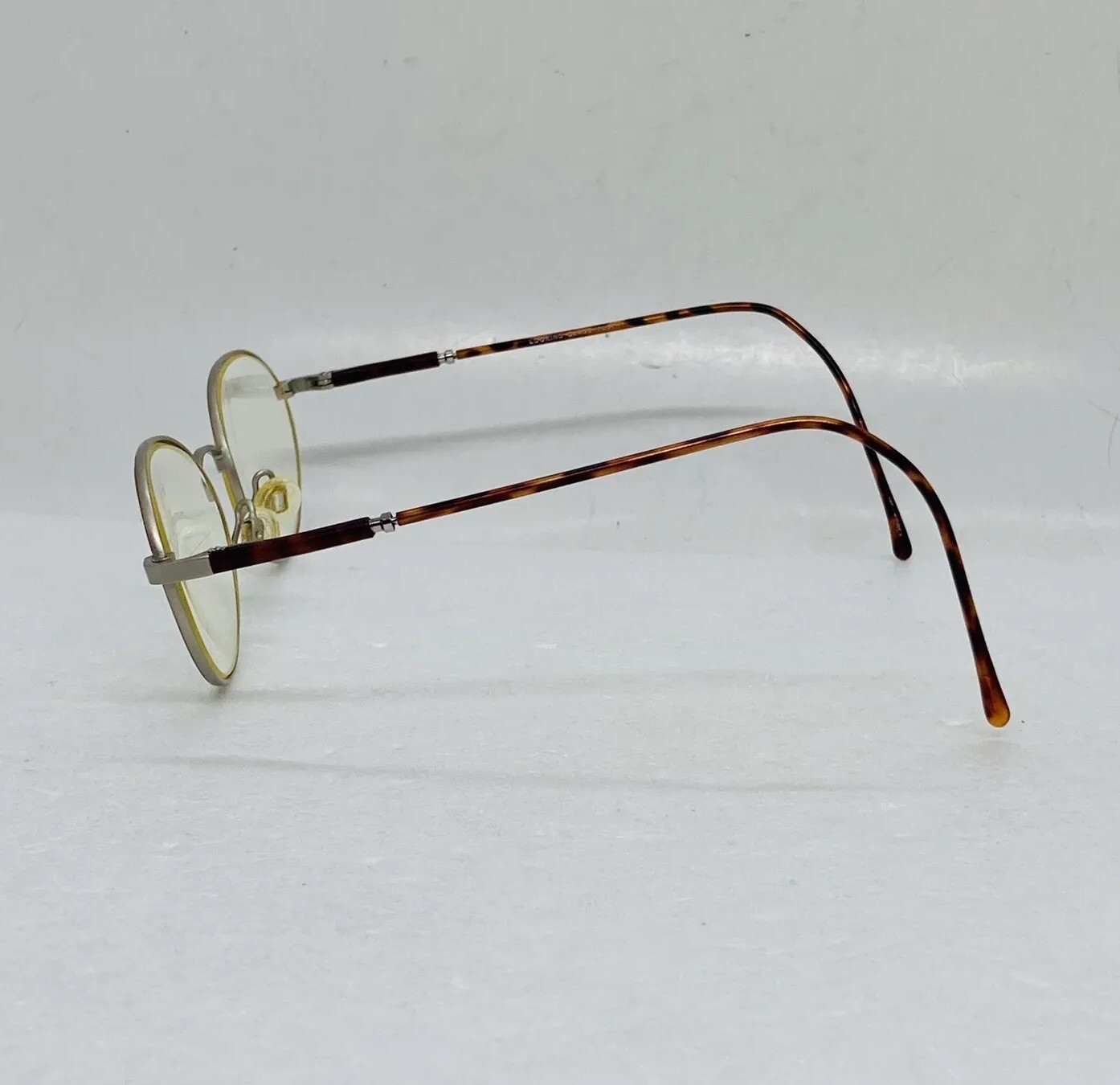 Vintage Looking Glass Glasses Frame Gold Rim Brown Turquoise 51-20-145mm 00