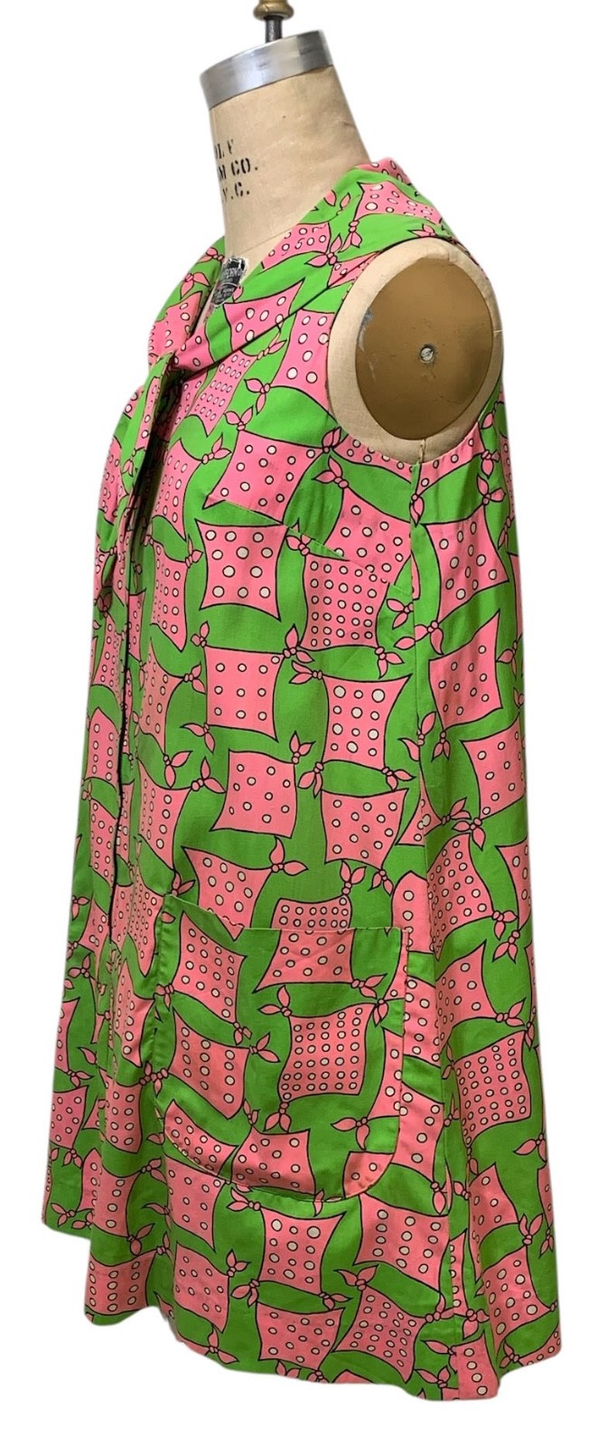 Late 60s/Early 70s Vintage Women’s Scarf Print Miss Bergdorf Trapeze Dress Sz S