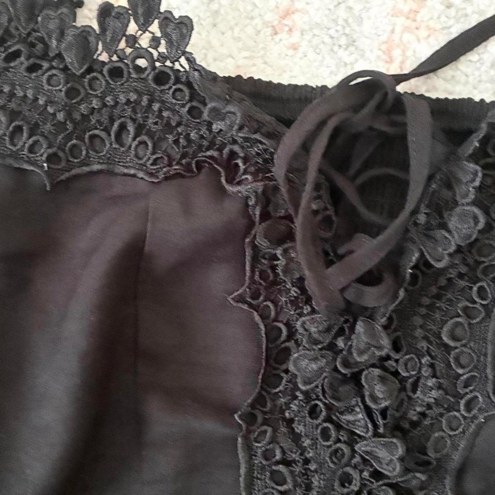 Whimsy Goth Black Cropped Peasant Corset-Size L