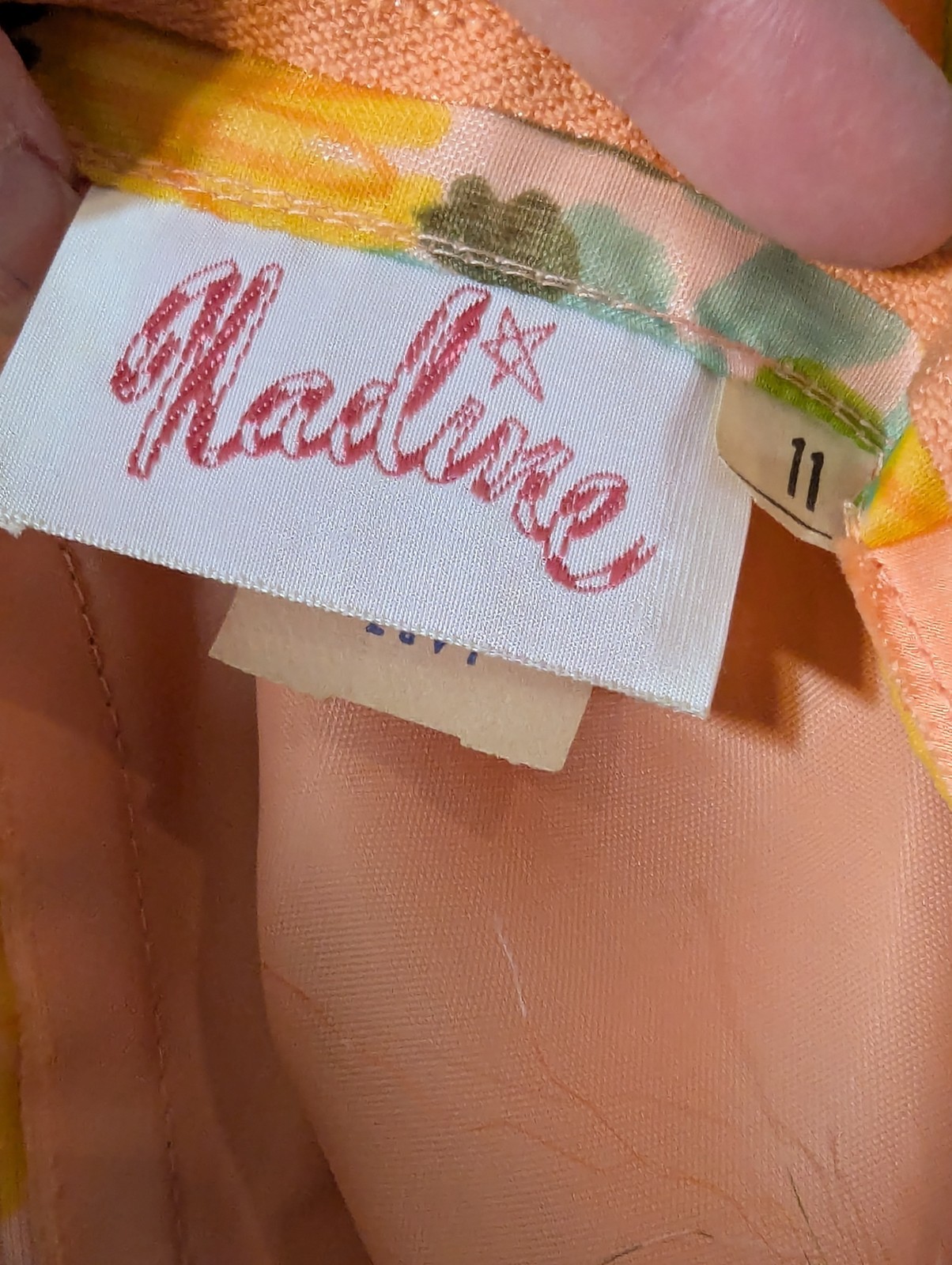 VTG American Nadine 1960/70 Orange Floral Maxi Dress Hippie Retro Boho, SEE PICS
