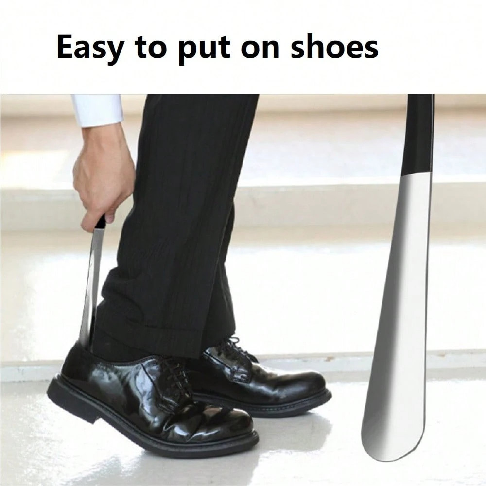 Long Handle Shoe Horn Stainless Steel Metal Shoe Helper Shoes Remover Shoehorn