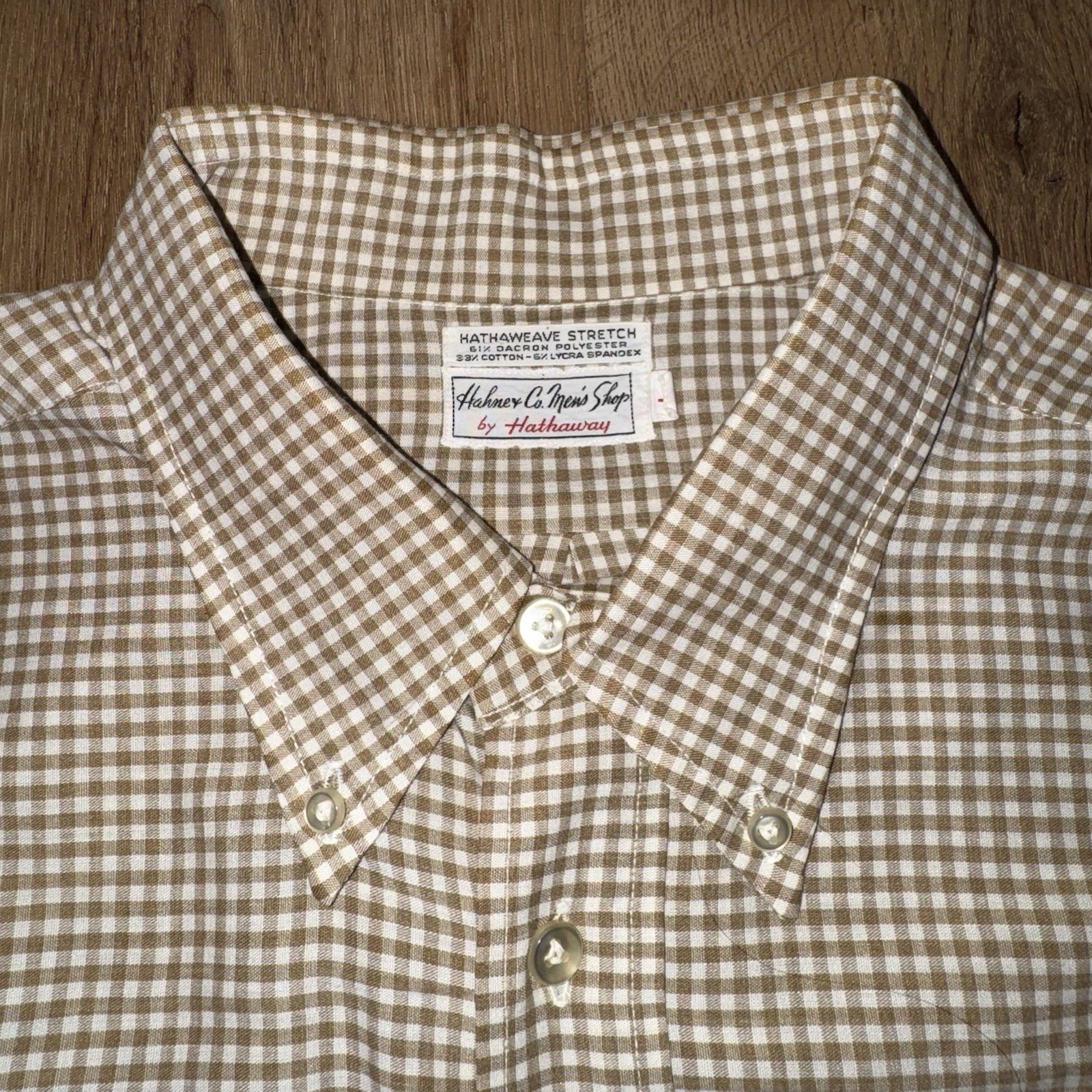 Vtg 50s 60s Hathaway Shirt Mens Hathaweave Stretch Tunic Pullover MCM Mod Large