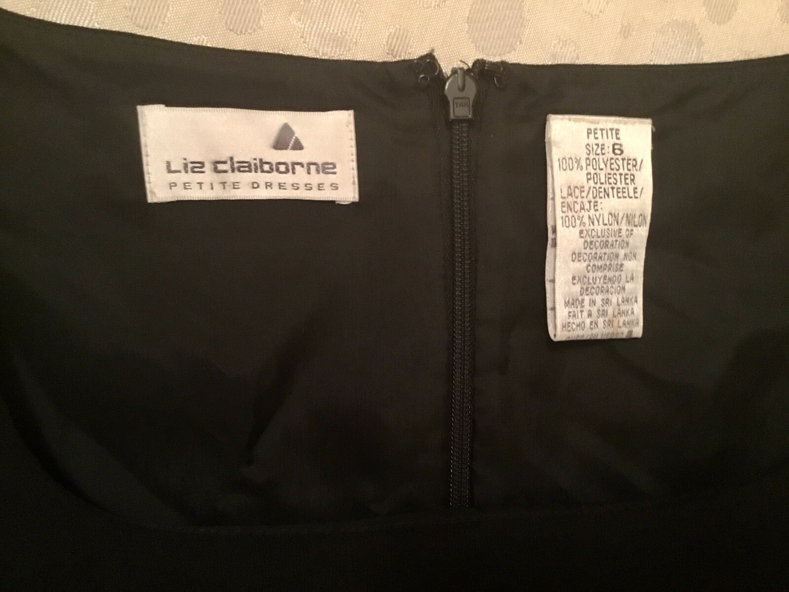 Liz Claiborne VINTAGE 90s PALAIS DE VERSAILLES Dress 6P Black $168 Retail NEW