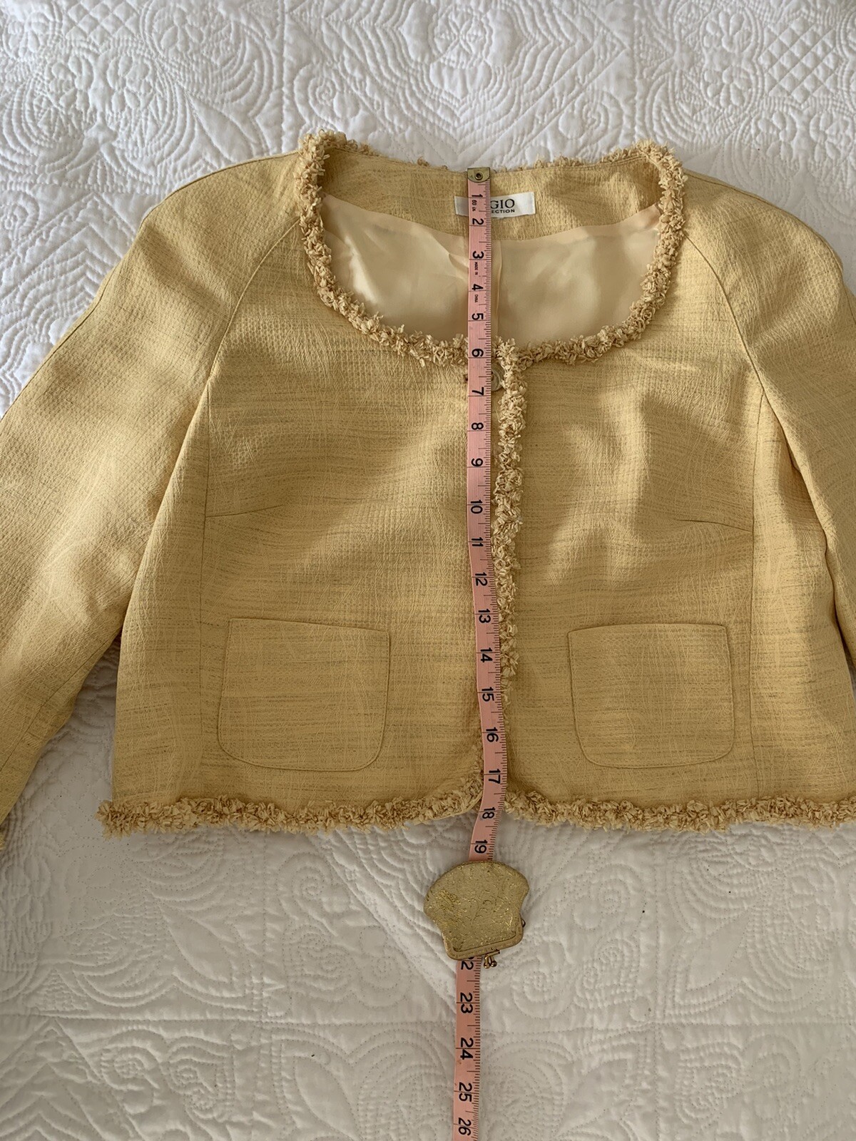 Yellow Jacket Size 10 Vintage Bigio Collection Wrap Lady Cardigan