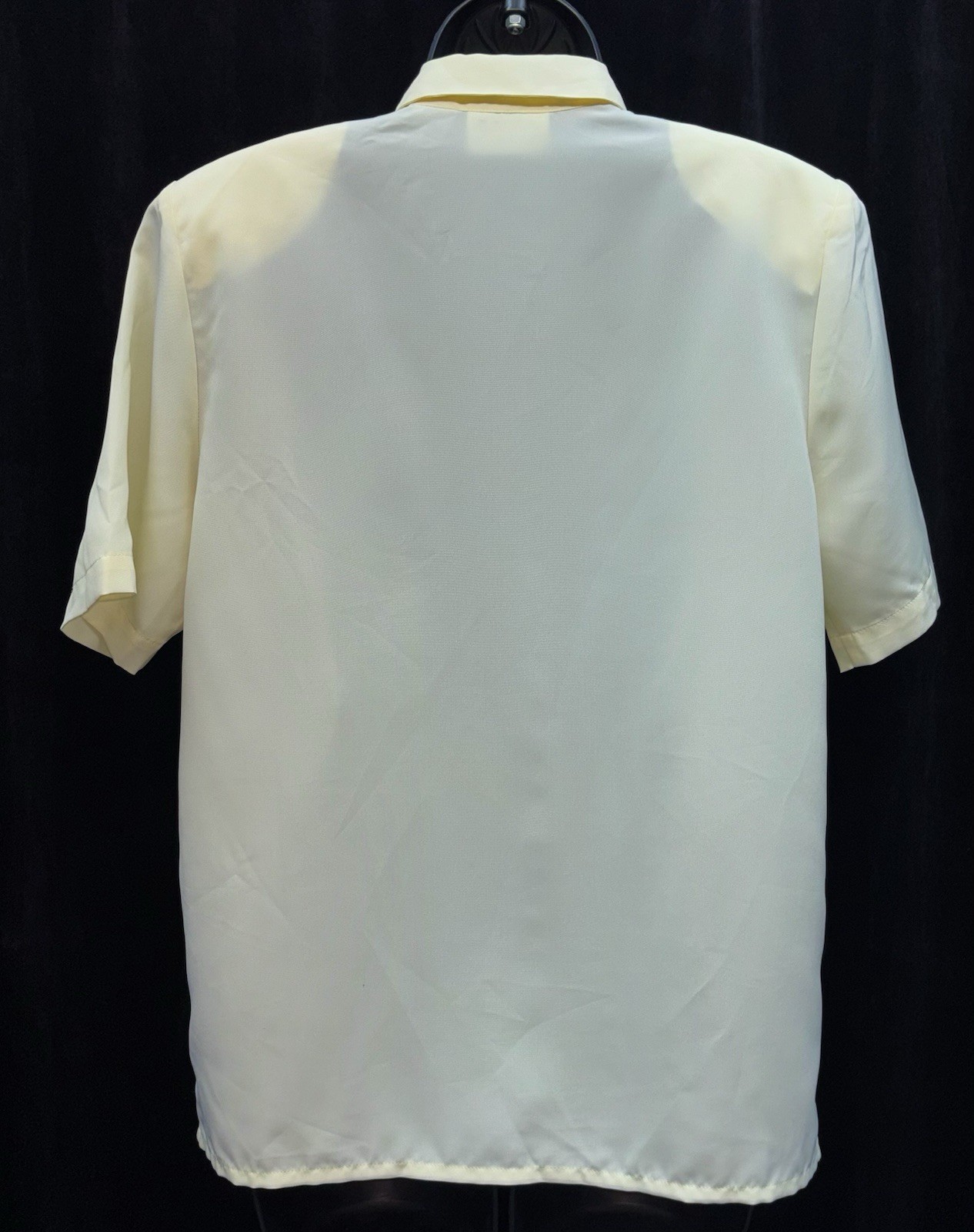 VTG Christie & Jill Women Size 4 Button Up Short Sleeve Collared Blouse Yellow