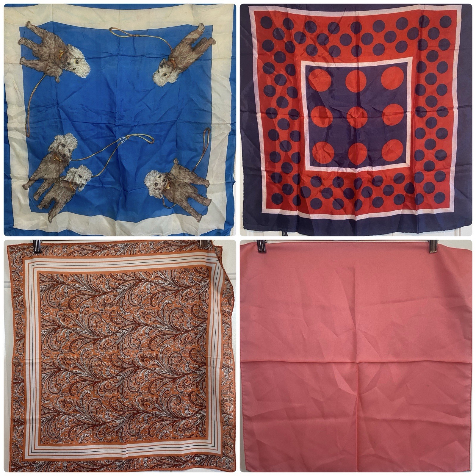 Lot 11 Vintage Scarves Bandana Hankie Square Long Synthetic Glentex 1st Issue