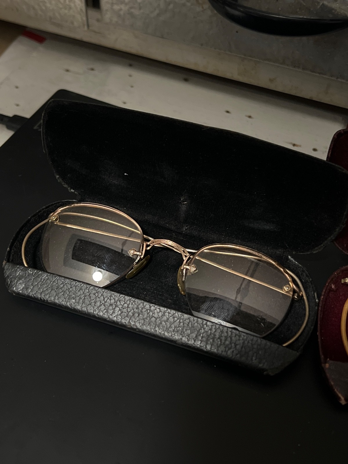 Lot 2 Antique Eyeglasses Marked 1/10th 12K GF Each With Case! B&L & AO! Nice!