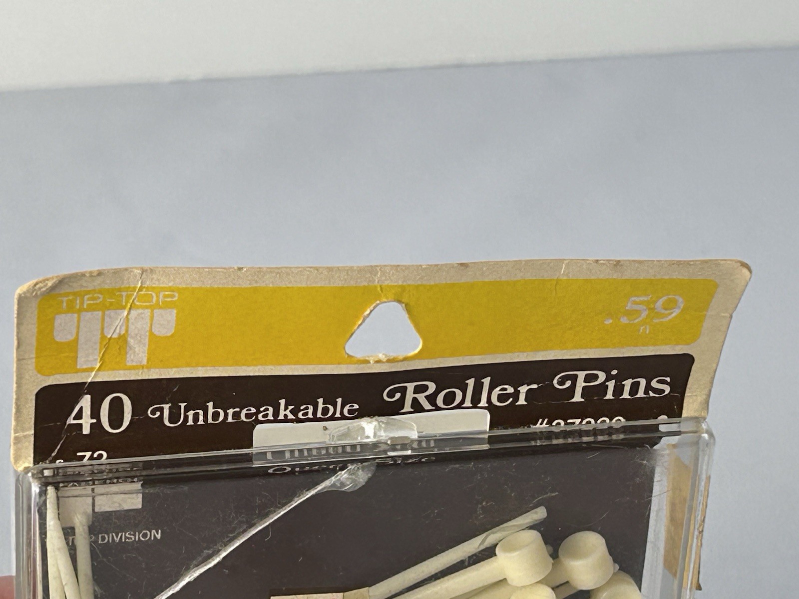 VTG Tip-Top Unbreakable Roller Pins Queen Size 40 Count Hair Styling NOS Granny