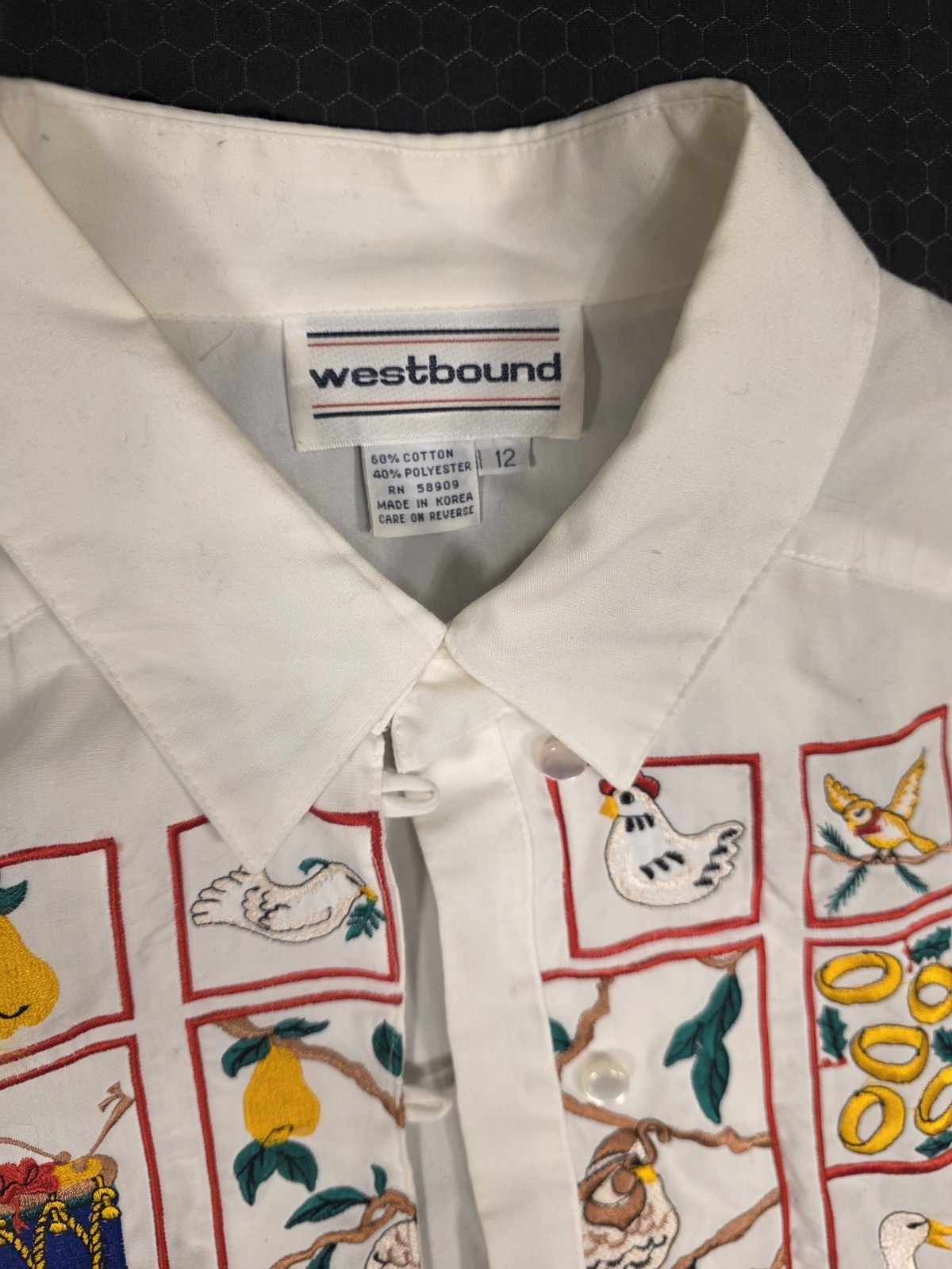 Westbound Vintage 1990s The Twelve Days of Christmas Size 12 60% Cotton, 40% Pol