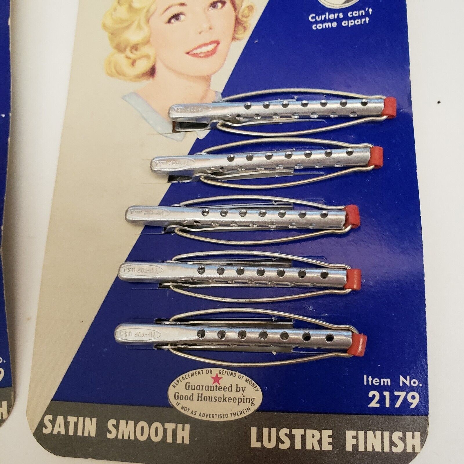 1950s Tip Top Tiny Aluminum Curlers 2179 Card Permanent Vintage Advertisement