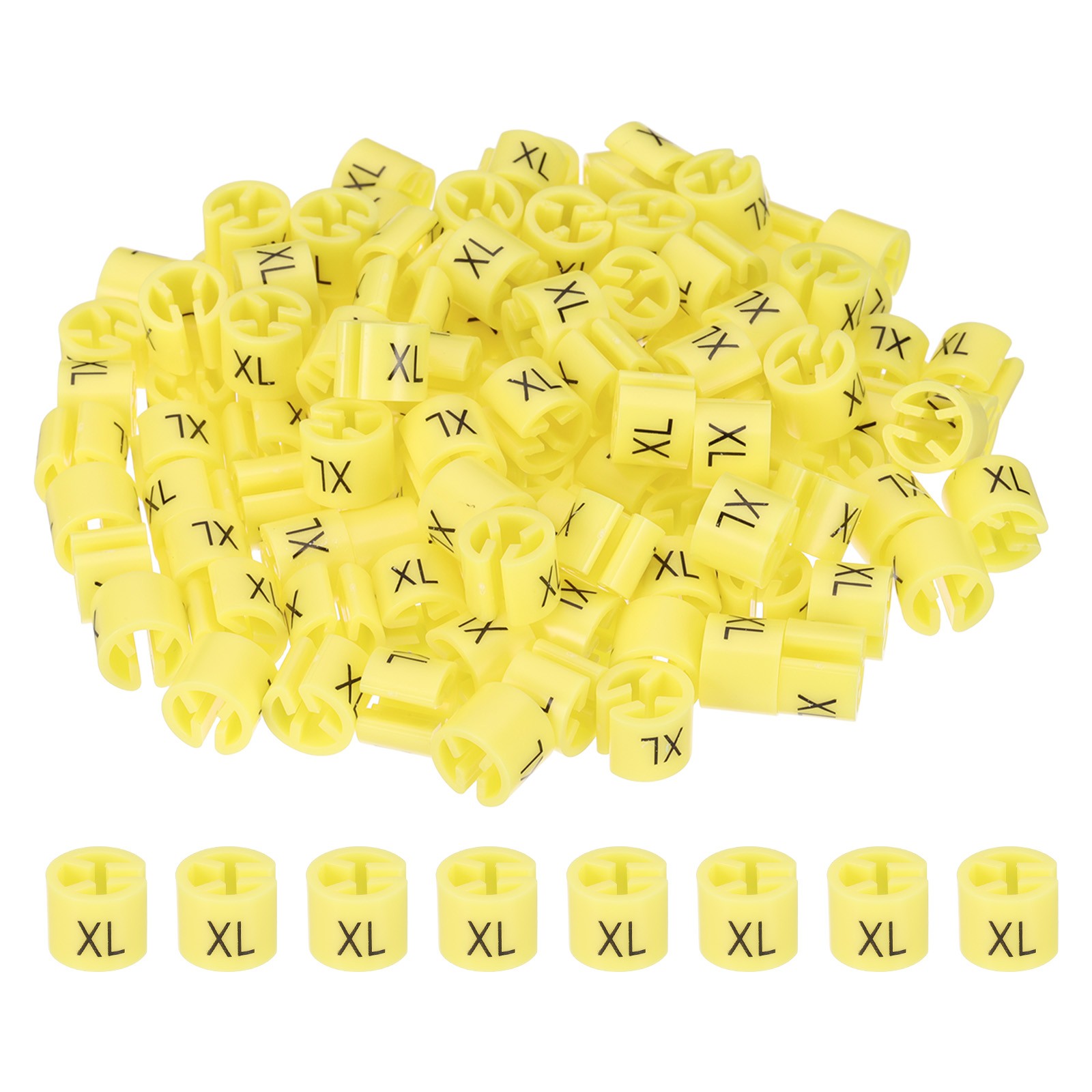 120 Pcs Clothes Hanger Markers, XL Size Tag Fit 3mm Rod, Yellow