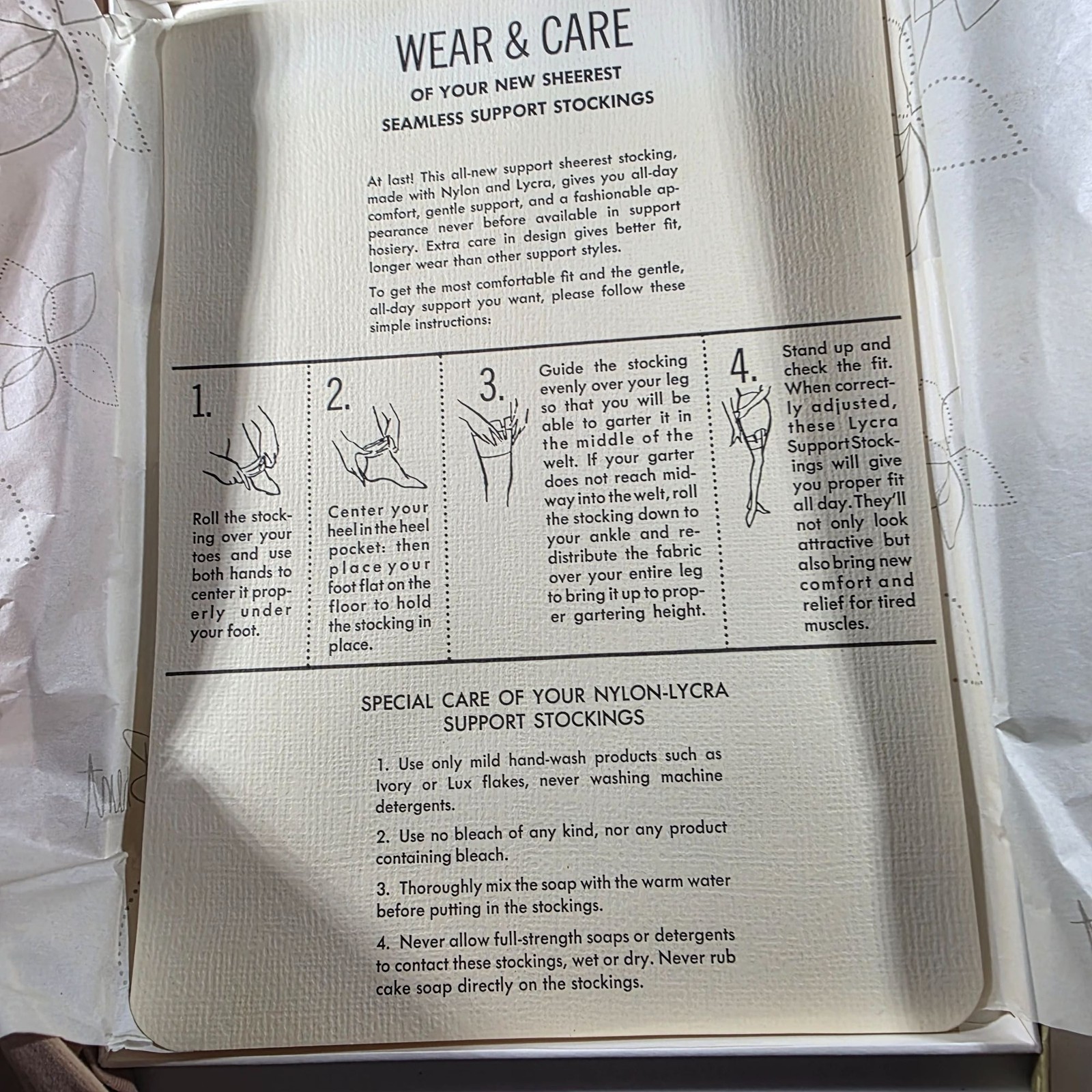 Vtg Stockings Carol Brent Support Hosiery Seamless Nylon Lyca Lightweight Sheer