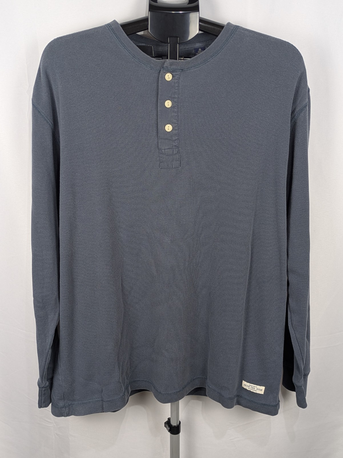 Vintage 90s American Eagle Outfitters Navy Henley Shirt L/S Mens M 90’s Y2K
