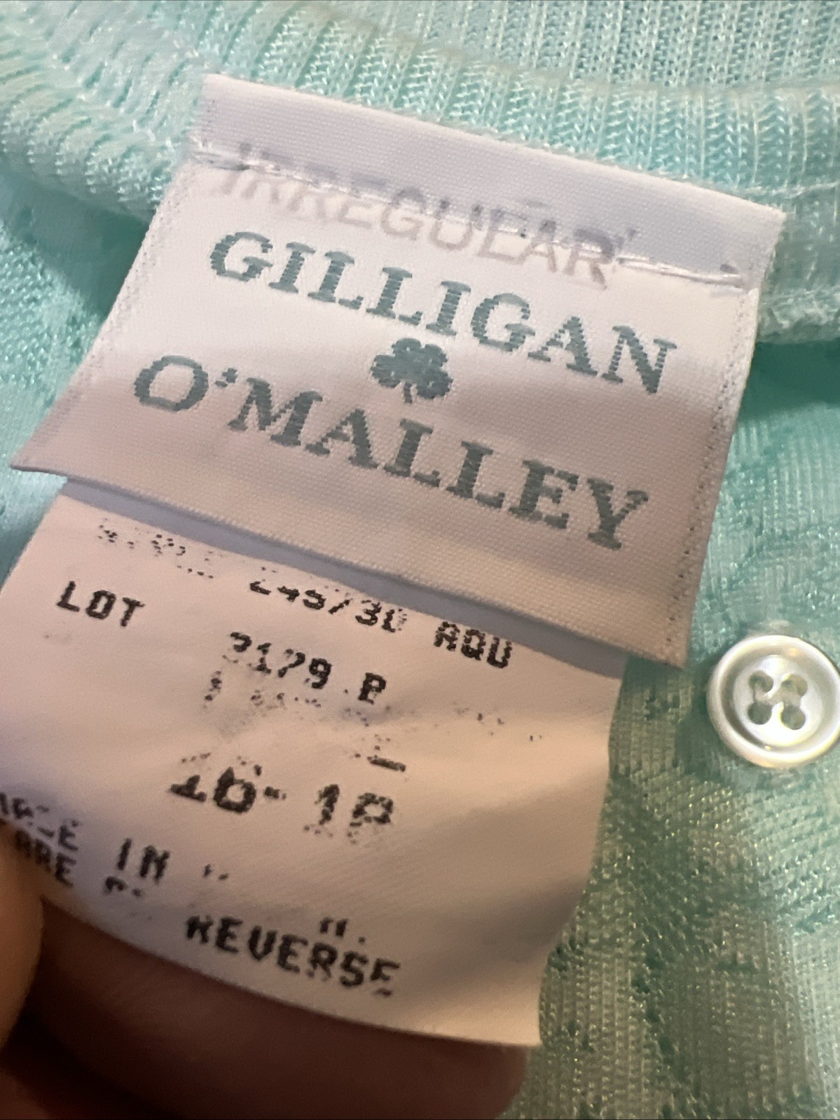 Gilligan O’Malley Robbin’s Egg Blue Nightgown Dress Sheer Lace Cotton Blend L