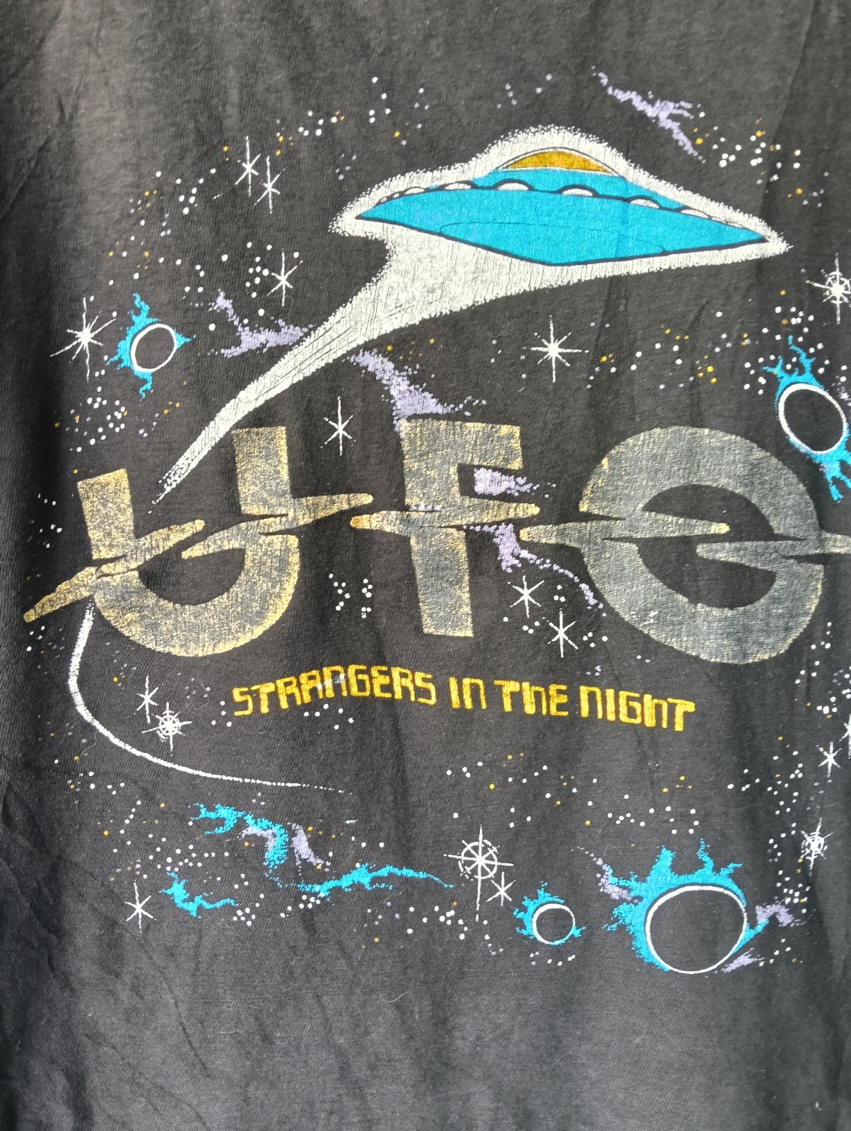 UFO 1979 US Tour Vintage T Shirt Rock Band 70s Black Studio Album Mens Sz M.