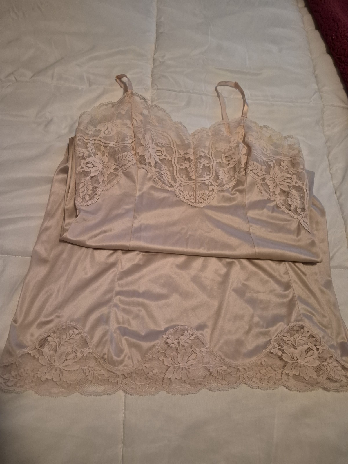 Vtg Wondermaid Non Cling Full Slip Antron Nylon Creamy Beige S 34 Union Made