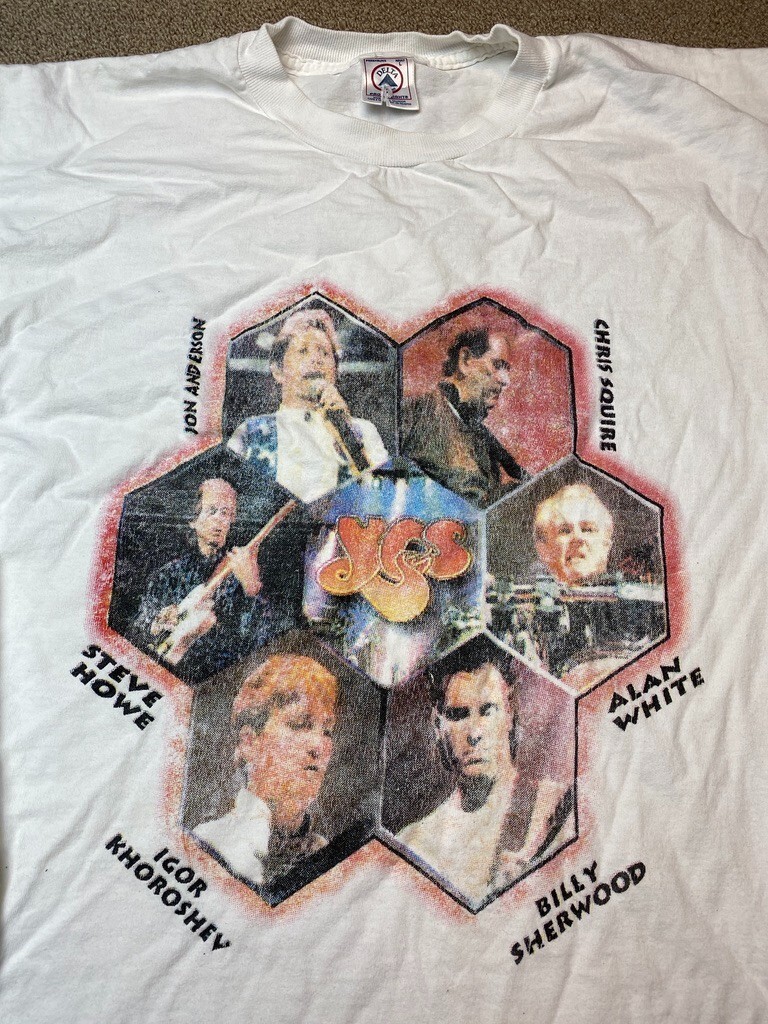 Yes Band Shirt 1999 Tour Concert Delta White Jon Anderson Rock New York VTG