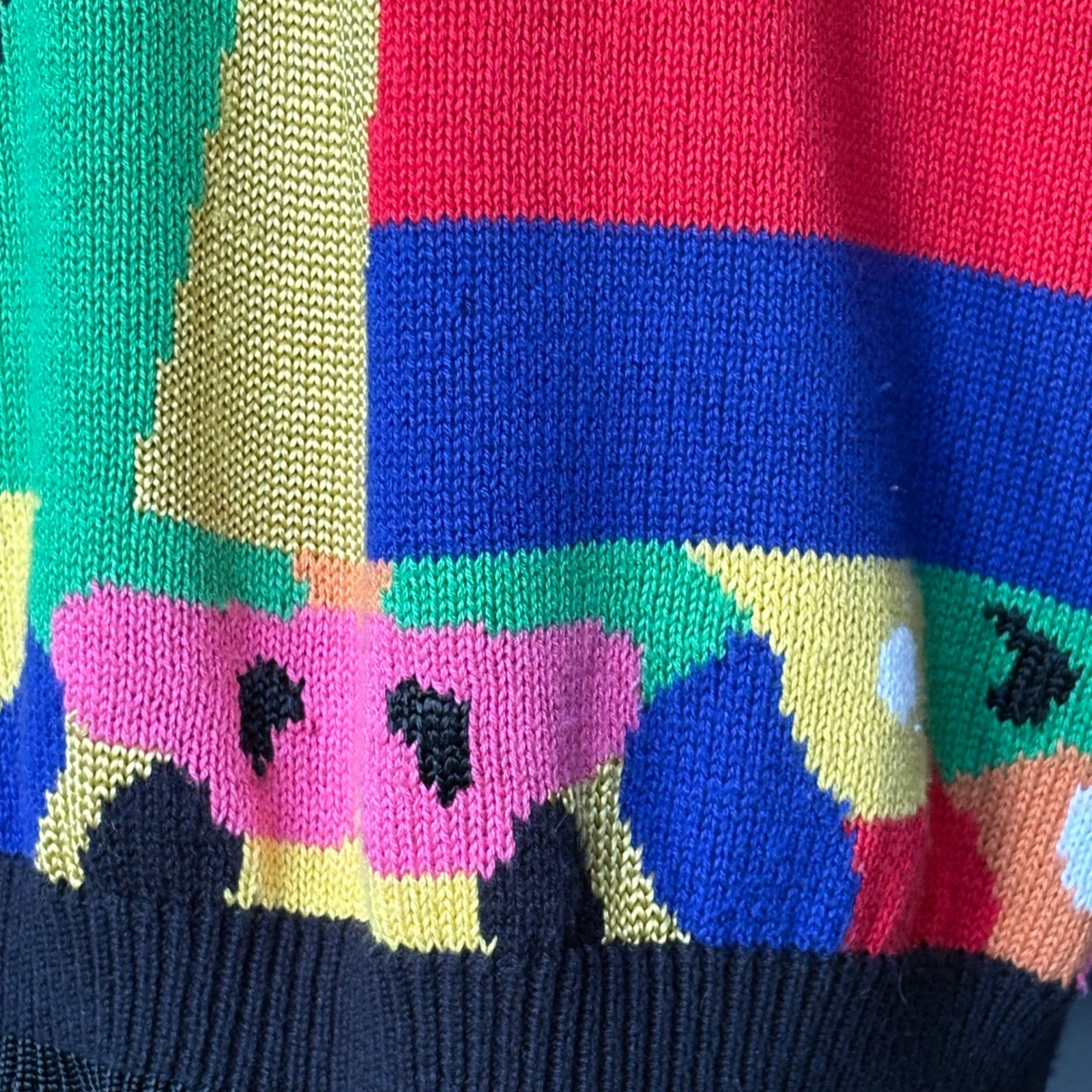 Vintage 1980s Mondi Intarsia Sweater West Germany | Size M | 90s Tunic
