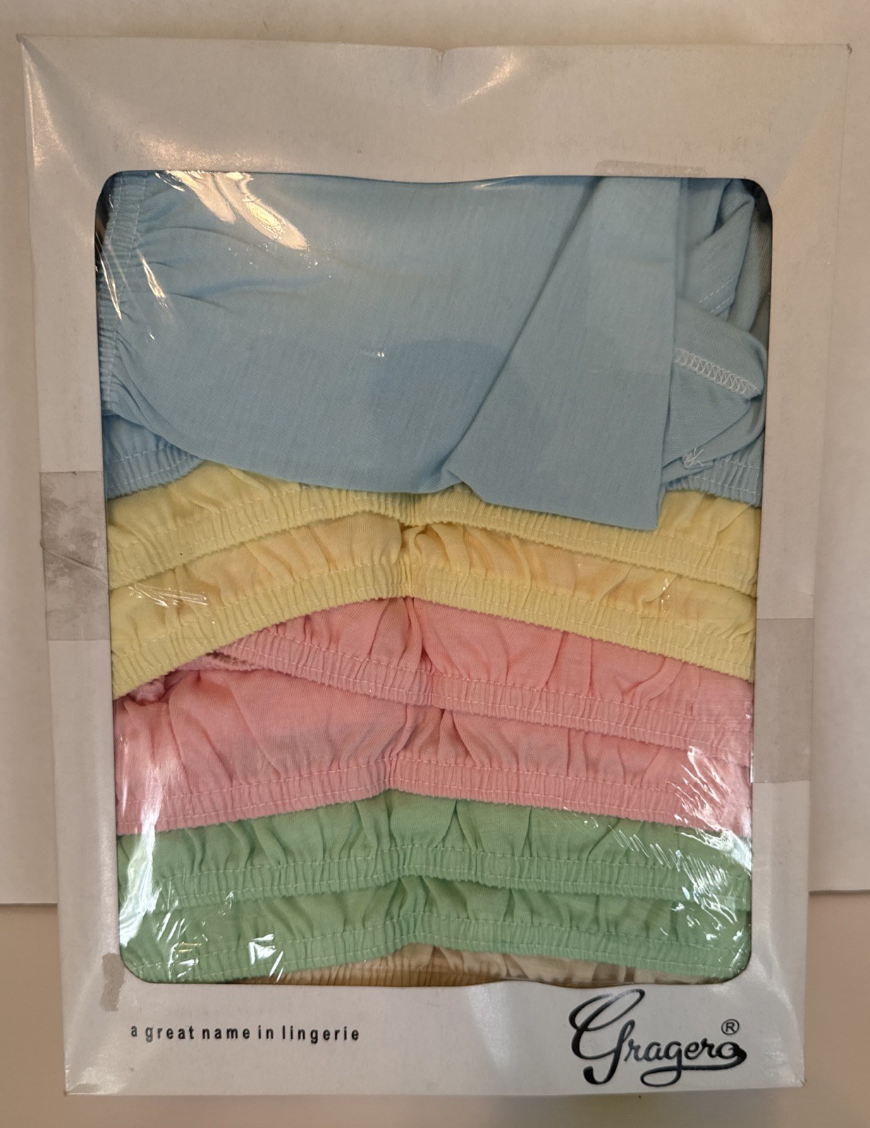 Vintage Gragero Cotton Nylon Blend Wide Double Gusset Pantie Sz Large White New