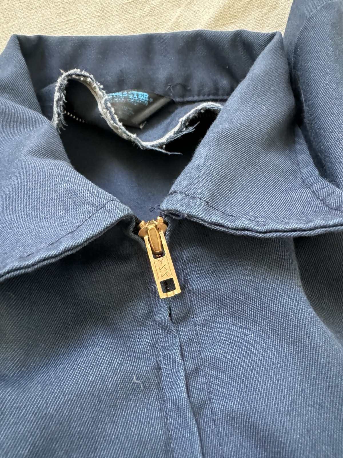 70s vintage Toppmaster light worn mechanics cropped work jacket M-L made in USA