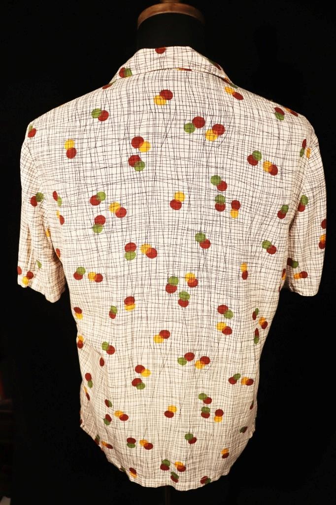 Rare Vintage Palmland Miami 1950’s Rayon Gabardine Print Shirt Med Exc Cond