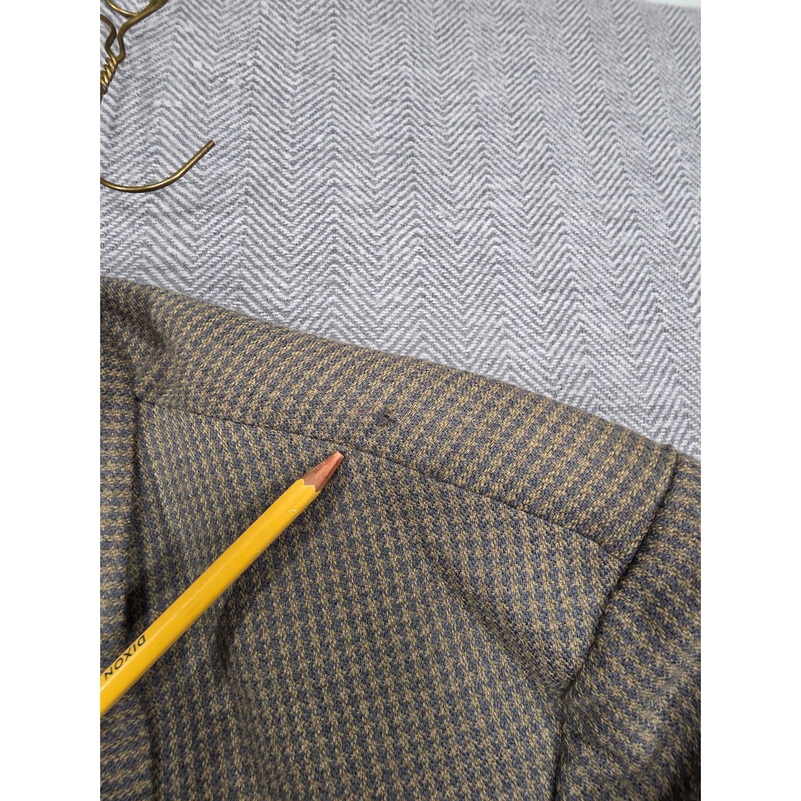 Nino Cerruti Rue Royale Broadway Blazer Olive Brown Houndstooth Vintage Mens