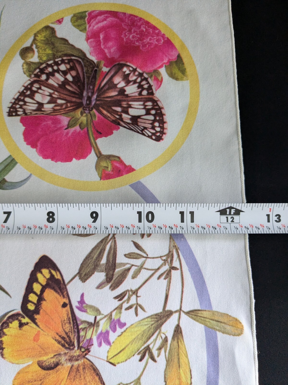 Vtg 1977 National Wildlife Federation Butterfly Scarf 12″X42″