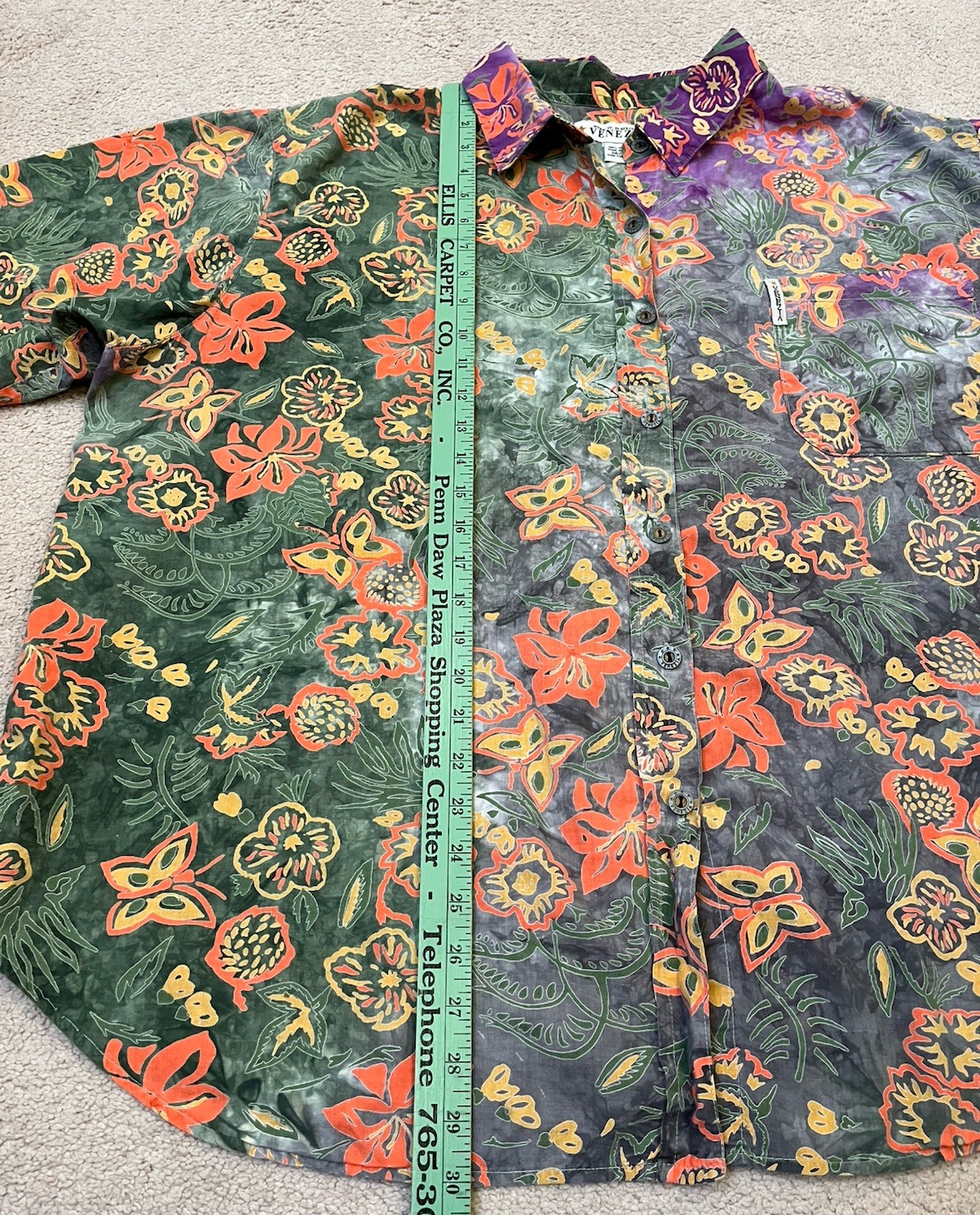 Worn To Perfection Venezia Hawaiian Shirt Colorful Size 26/28 29.5 X 30 RARE