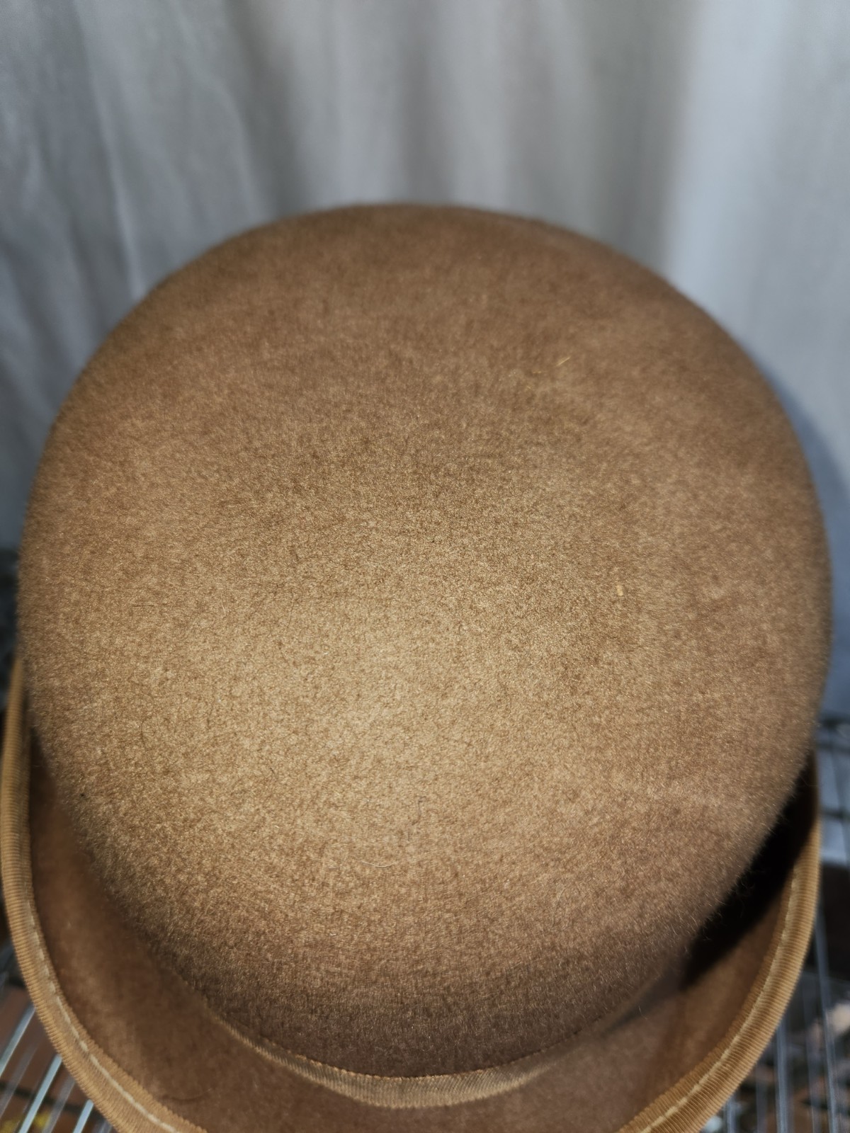 Vintage 1990s Roni Brown Wool Equestrian Derby Bowler Hat Size 7 (22 Inches)