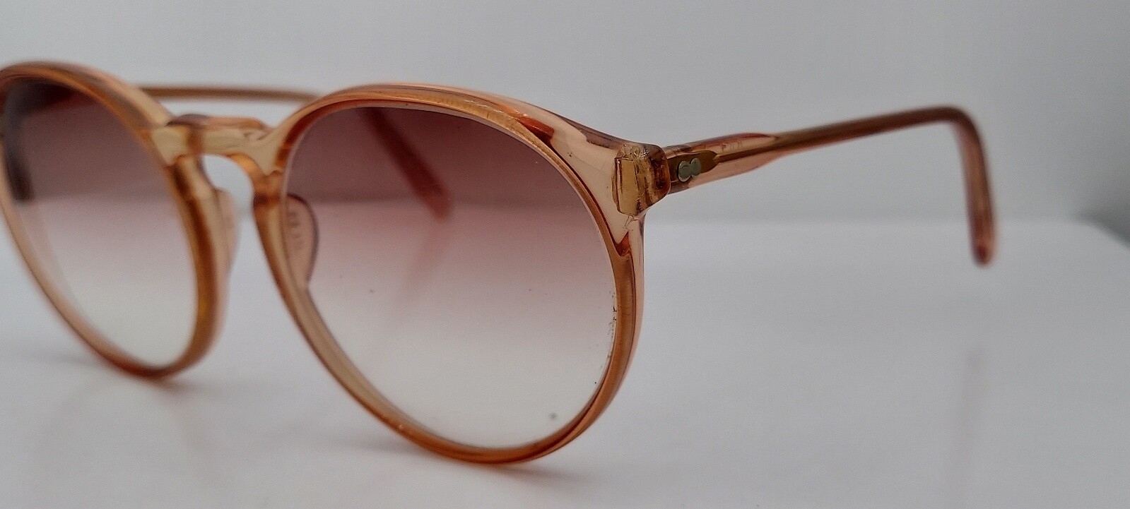 Vintage May 807 Brown Round Horn Rimmed Sunglasses USA FRAMES ONLY