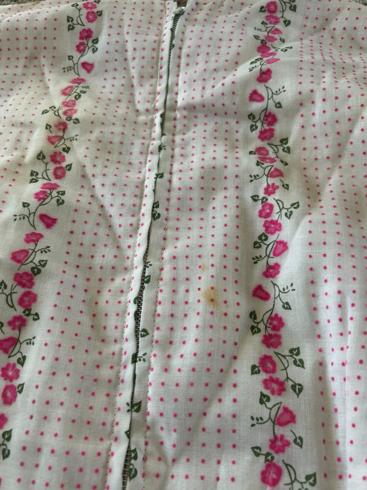Vintage 60s Pink Velour Floral Mock Neck Prairie Shift Mod Dress M/L – DAMAGED