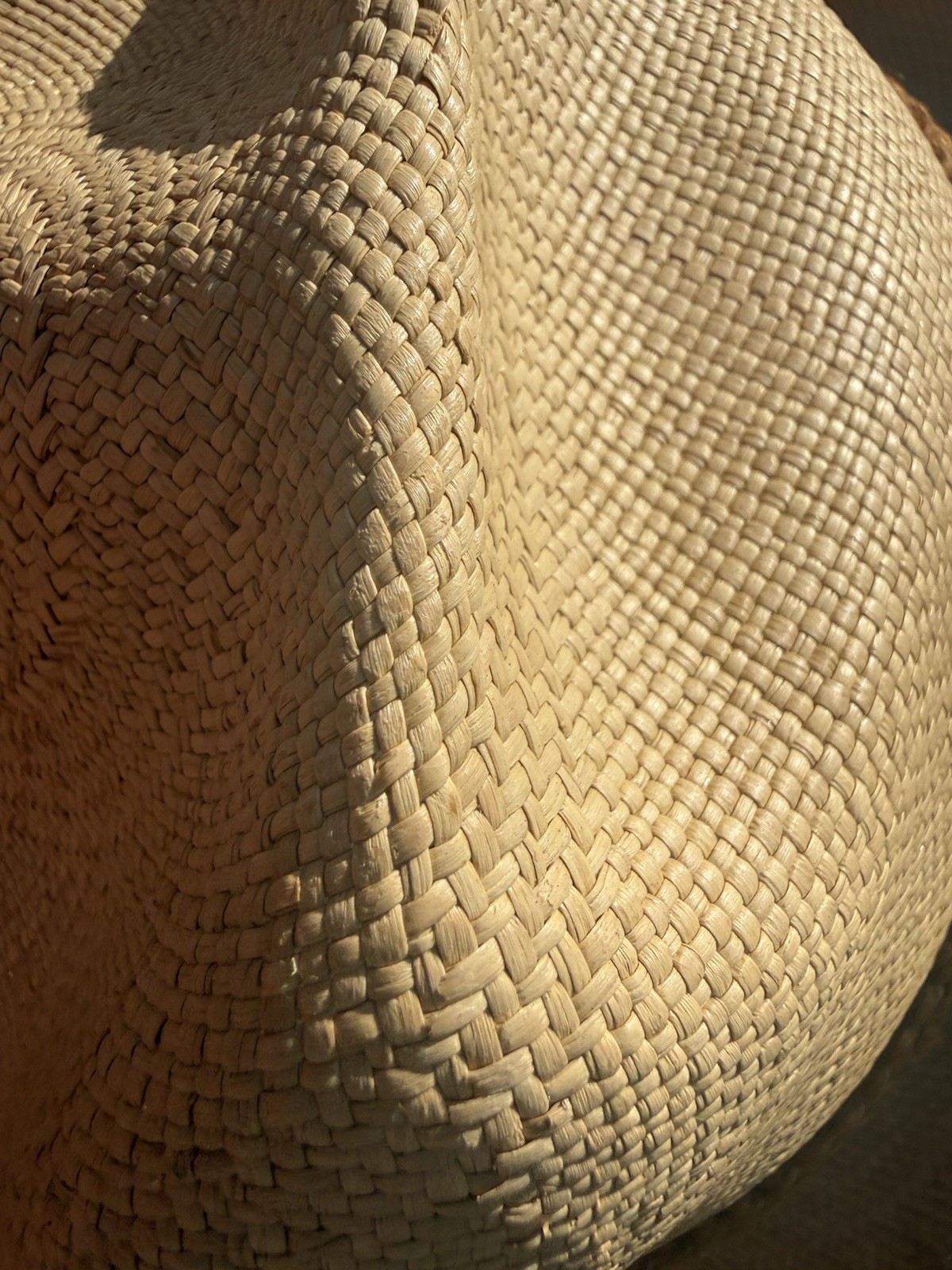 VINTAGE GENUINE PANAMA HAT EQUADOR CLASSIC FEDORA NATURAL COLOR 7 3/8