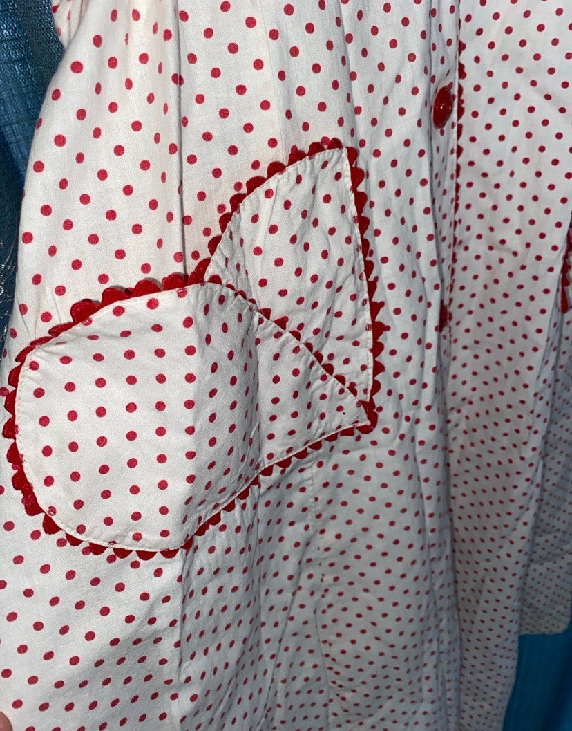 Rare HTF 40s Or 50s Vintage Fruit Of The Loom Cotton Polka Dot Dress Rockabilly