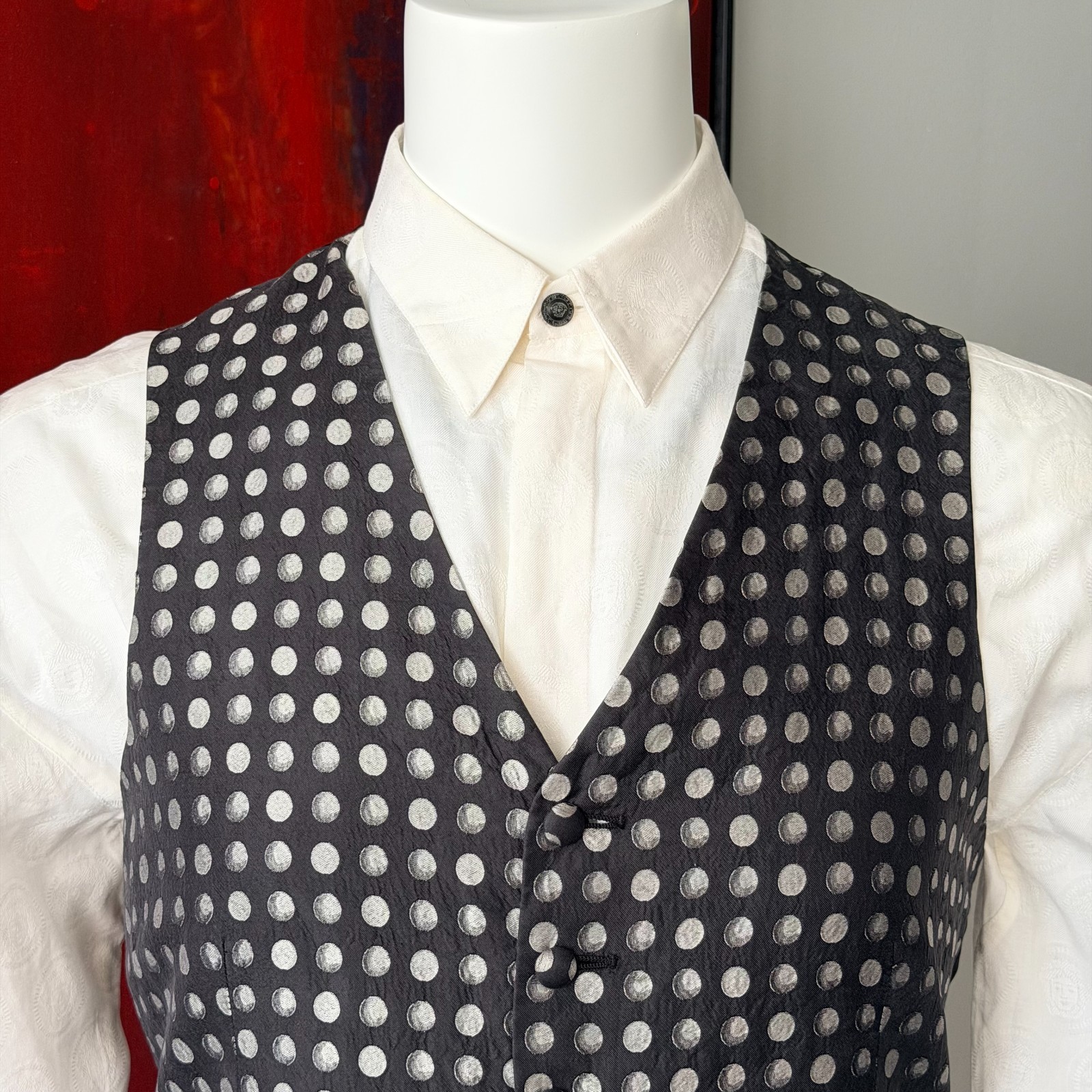 MOSCHINO CHEAP and CHIC silk vest Moon phases size 50 from 1990s
