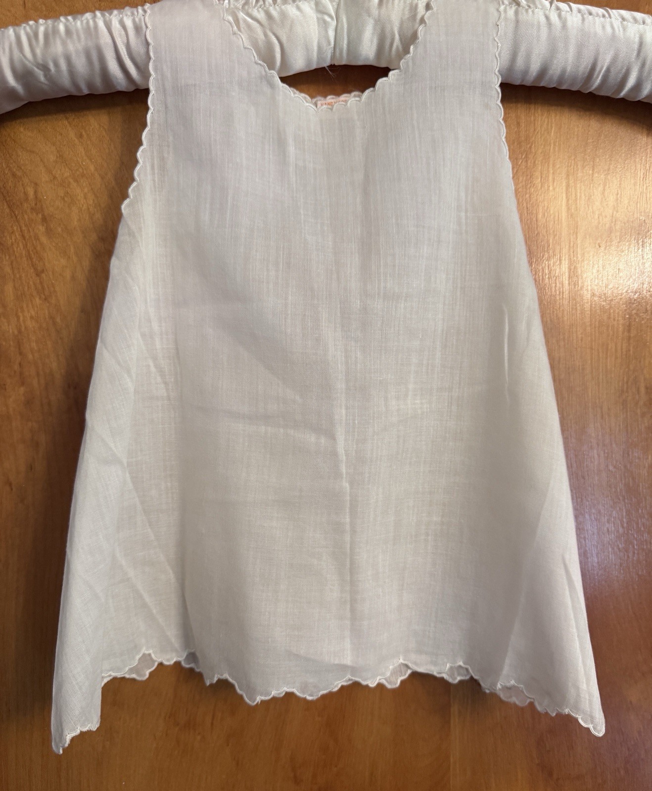 Vtg HM 1940-50s Cotton Baby Dress AND SLIP Embroidered in Philippines 14″ long