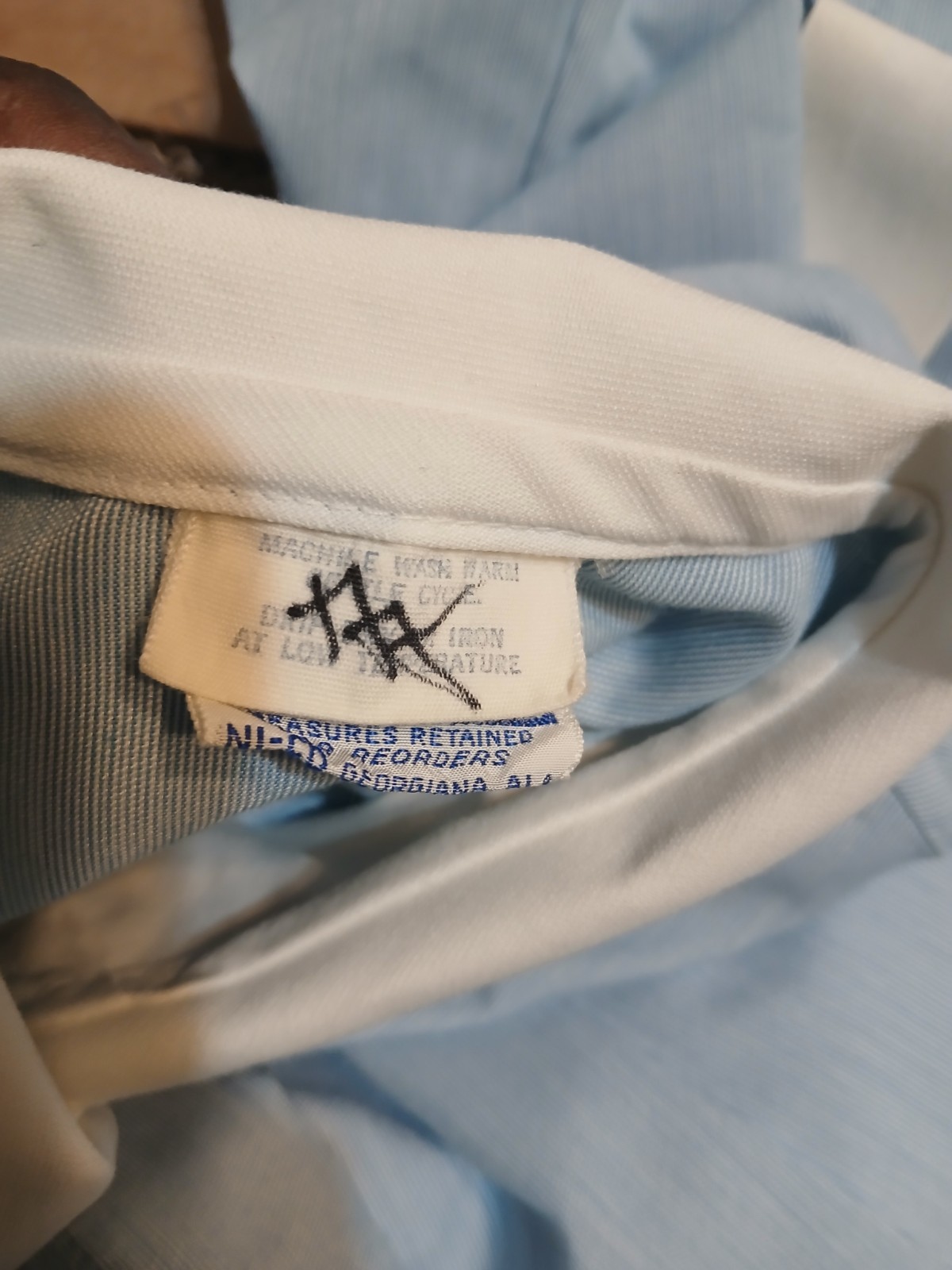 Vintage 1950’s-1960 Nurse Uniform Dres Blue & White stripe 24″ waist 34″ Length