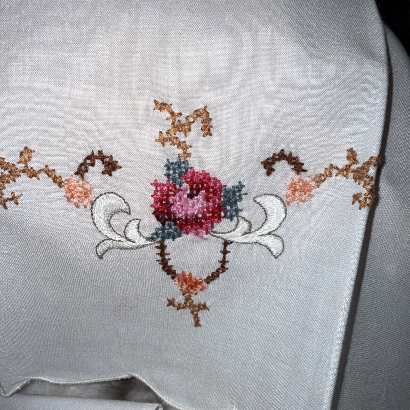 Vtg Antique Linen Embroider Ladies Hankies Lot Of 3 Butterflies Floral 16×11″-